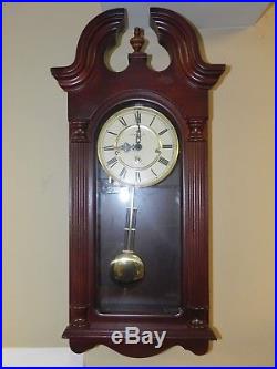 Beautiful HOWARD MILLER Wind Up Wall Clock Pendulum Westminster Chime 620-234