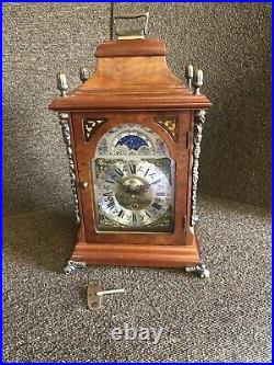 Beautiful LAURIS MOON PHASE WESTMINSTER CHIME MANTEL CLOCK W Key Made In Germany