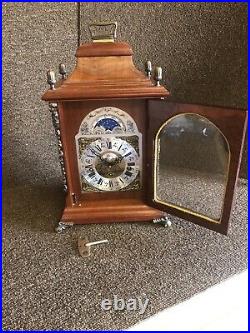 Beautiful LAURIS MOON PHASE WESTMINSTER CHIME MANTEL CLOCK W Key Made In Germany