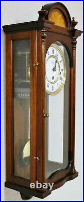 Beautiful Vintage Comitti Of London 8 Day Mahogany Westminster Chime Wall Clock