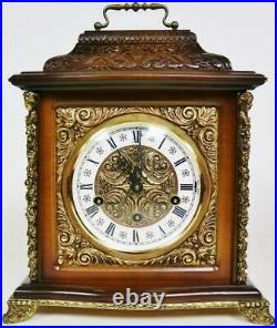 Beautiful Vintage German 8 Day Hermle Carved Westminster Chime Mantel Clock