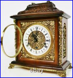 Beautiful Vintage German 8 Day Hermle Carved Westminster Chime Mantel Clock