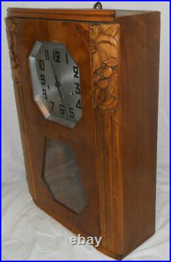 Beautiful Vintage Romanet Morbier Westminster Chime Wind French Wall Clock Rare