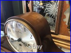 Beautiful Vtg Mahogany Hamilton-german Westminster 1/4 Hour Chime Mantle Clock