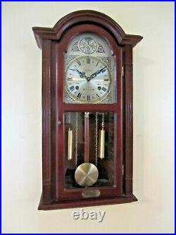 Beautiful Waltham Tempus Fugit 31 Day Chime Hard Wood Wall Clock With Key