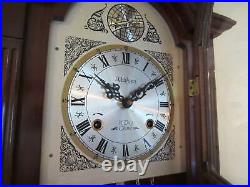 Beautiful Waltham Tempus Fugit 31 Day Chime Hard Wood Wall Clock With Key