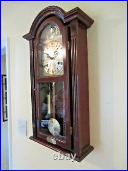 Beautiful Waltham Tempus Fugit 31 Day Chime Hard Wood Wall Clock With Key