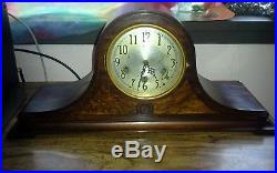 Beautiful burl walnut case Seth Thomas Westminster chime mantel clock