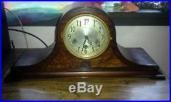 Beautiful burl walnut case Seth Thomas Westminster chime mantel clock