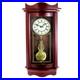 Bedford 25 Weathered Chocolate Cherry Wood Finish Wall Clock w Pendulum Chimes
