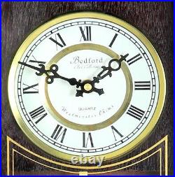 Bedford 25 Weathered Chocolate Cherry Wood Finish Wall Clock w Pendulum Chimes