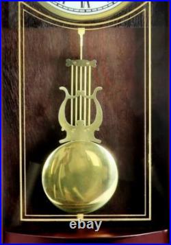 Bedford 25 Weathered Chocolate Cherry Wood Finish Wall Clock w Pendulum Chimes