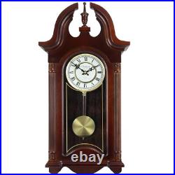 Bedford 26.5 Wall Clock Colonial Mahogany Cherry Oak Finish Pendulum Chimes