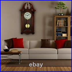 Bedford 26.5 Wall Clock Colonial Mahogany Cherry Oak Finish Pendulum Chimes