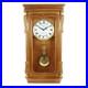Bedford 26 Golden Oak Wood Finish Wall Clock w Swinging Pendulum & 4 Chimes