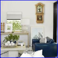 Bedford 26 Wall Clock in Golden Oak Wood Finish w 4 Chimes & Swinging Pendulum