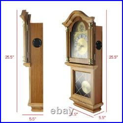 Bedford 26 Wall Clock in Golden Oak Wood Finish w 4 Chimes & Swinging Pendulum
