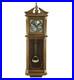 Bedford 34.5 Wall Clock Antique Harvest Oak Wood Finish w Pendulum & 4 Chimes