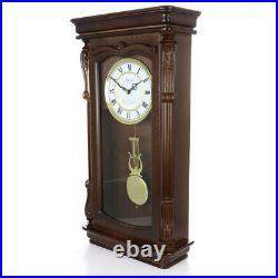 Bedford Clock 26 Chestnut Hourly Chiming Pendulum Grandfather Wall Clock