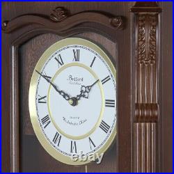 Bedford Clock 26 Chestnut Hourly Chiming Pendulum Grandfather Wall Clock