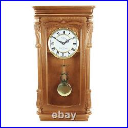 Bedford Clock 26 Golden Oak Hourly Chiming Pendulum Grandfather Wall Clock