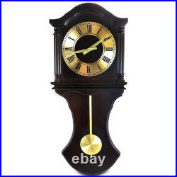 Bedford Clock Collection 27.5 Inch Wall Clock with Pendulum & Chimes in Chocolat Bedford Clock Collection 27.5 Inch Wall Clock with Pendulum & Chimes in Chocolat