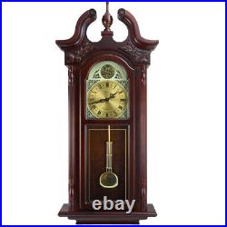 Bedford Clock Collection BED-7710 38 Inch Wall Chiming Pendulum in Cherry Oak