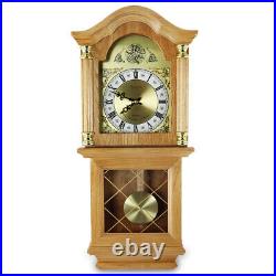 Bedford Clock Collection Bed-7074 Classic 26 Inch Wall In Golden Oak Finish