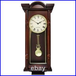 Bedford Clock Collection Bed-Lucien Grand 31 Inch Chiming Pendulum Wall In