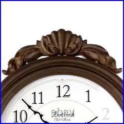 Bedford Clock Collection Chestnut Chiming Pendulum Wall Clock