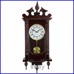 Bedford Clock Collection Classic 31 Inch Chiming Pendulum Wall Clock In Cherry O