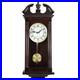 Bedford Clock Collection Classic Chiming Wall Clock Pendulum Cherry Oak 27.5in H
