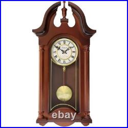 Bedford Clock Collection Delphine 27 Inch Mahogany Chiming Pendulum Wall Clock