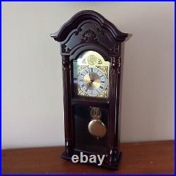 Bedford Clock Collection Quartz Mahogany Westminster Chime Wall Clock