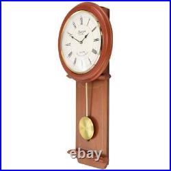 Bedford Clock Collection Wall Clock 24.5x12x2.7 Cherry Wood Chiming Pendulum