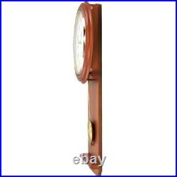 Bedford Clock Collection Wall Clock 24.5x12x2.7 Cherry Wood Chiming Pendulum