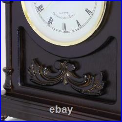 Bedford Clock Collection Wood Mantel Clock with Chimes