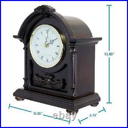 Bedford Clock Collection Wood Mantel Clock with Chimes