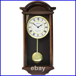 Bedford Clock Wall 22 Swinging Pendulum Chestnut Wood Chiming Roman Numerals