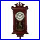 Bedford Collection 25 Inch Wall Clock with Pendulum and Chime in Dark Redwood Oa