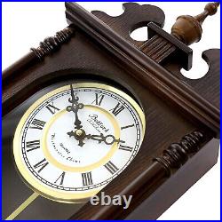 Bedford Leo 21 Chestnut Wood Hourly Chiming Pendulum Grandfather Wall Clock