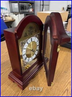 Bedford Redwood Mantel Clock w Chimes 8 inch