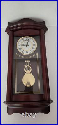 Bedford Wall Clock Collection Pendulum Westminster Chime Quartz Cherry Wood
