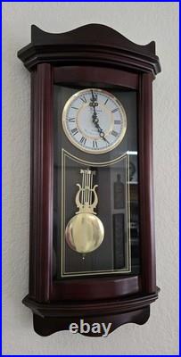 Bedford Wall Clock Collection Pendulum Westminster Chime Quartz Cherry Wood