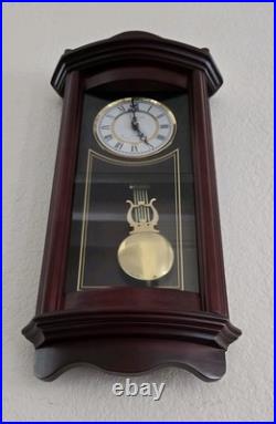 Bedford Wall Clock Collection Pendulum Westminster Chime Quartz Cherry Wood