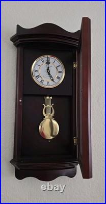 Bedford Wall Clock Collection Pendulum Westminster Chime Quartz Cherry Wood
