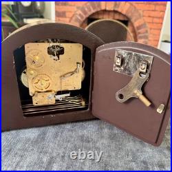 Bentima 8 Day Westminster Chime Mantel Clock German Serviced With Key