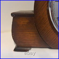 Bentima Early 1950s Oak Cased Westminster Chiming Mantle Clock With Key
