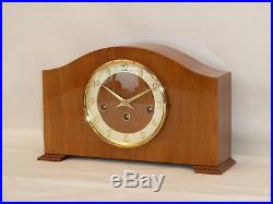 Bentima Hermle 8 Day Light Walnut Westminster Mantel Mantle Chime Clock