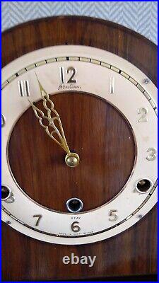 Bentima Perivale British Art Decor Westminster Chime 8 Day Mantle Clock V G C